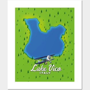 Lake vico Italy travel poster. Posters and Art